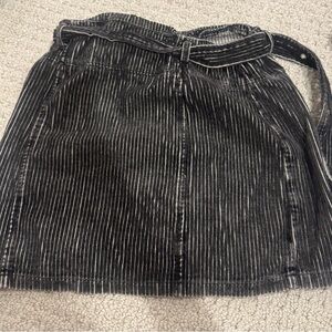 Honey Punch Black and White Striped Mini Skirt